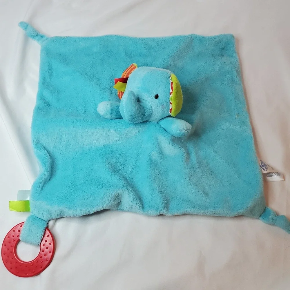 Blue Elephant‎ Lovey Security Blanket Carousel Teether